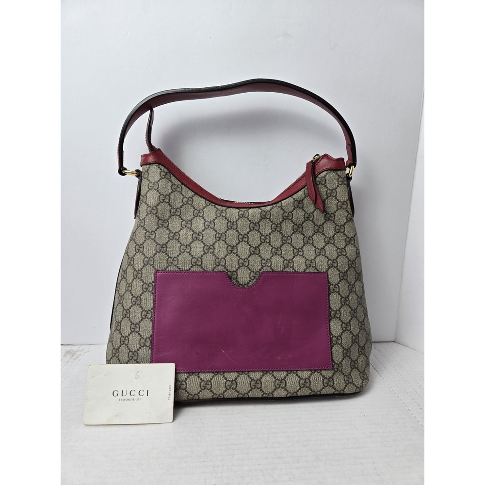 Gucci Hobo Supreme bag 41430 red brown‎ pink